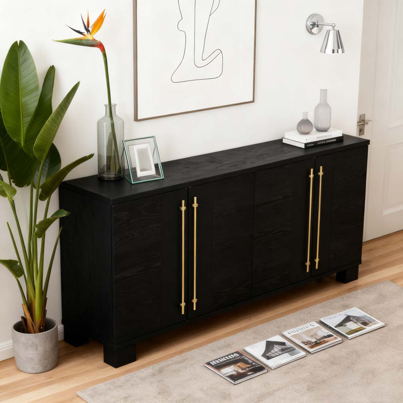 Sideboard Buffet Cabinet with Storage, Black