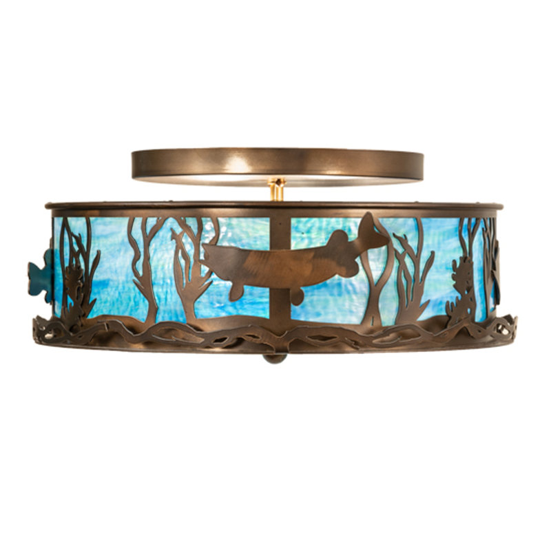 Eawood Glass Semi Flush Mount