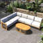 Ensemble de conversation de patio pour 6 personnes avec coussins Acacia