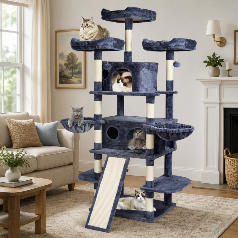 Tour à chat 68,5 "pour chat avec poteaux à griffes