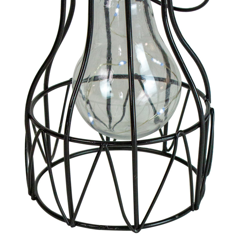 Lanterne solaire d'extérieur suspendue 6,5 "à motif géométrique noir Edison