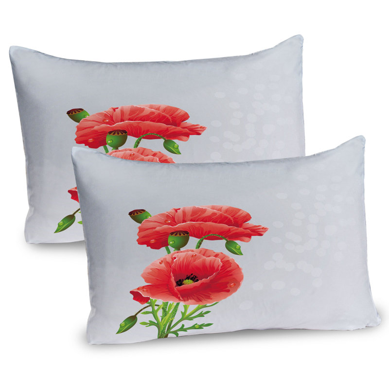 Ensemble de 2 taies décoratives Ambesonne Poppy Flower, H 20 po x l 26 po