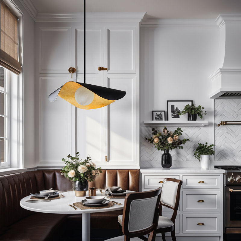 Luminaires suspendus albâtre en marbre noir Farmhouse