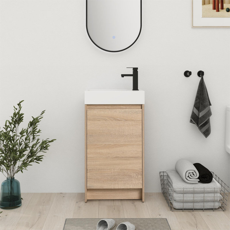 Ensemble de meuble-lavabo simple 18,14 po avec plateau en céramique Mihalke