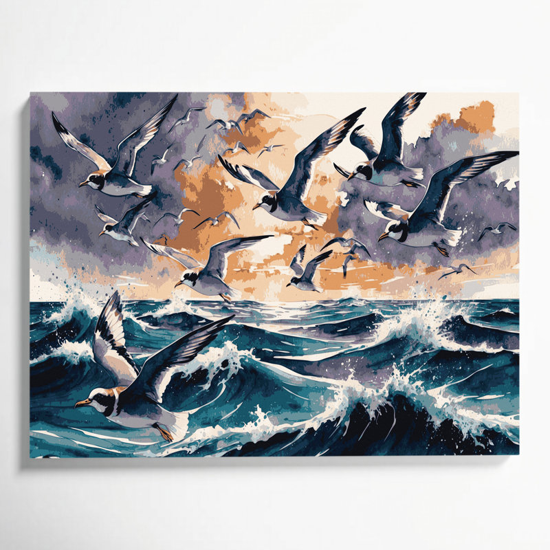 «Birds Wilson's Storm Petrel», art mural sur toile, H 20 po x l 24 po