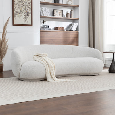 Simona Kidney-Shaped Grounded Curved 3-Seat Sofa