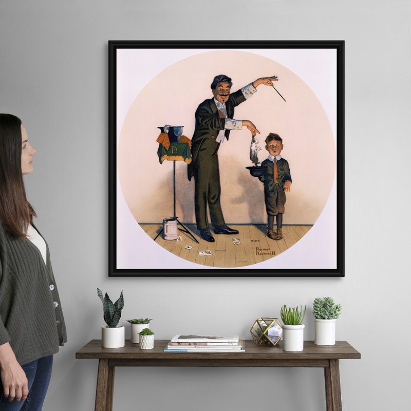 Art mural sur toile Le magicien, H 38 po x l 38 po x P 1,75 po, Cadre flottant noir