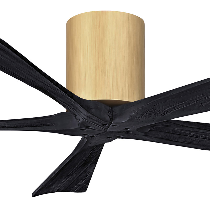 Ventilateur à pales encastré 5 pales Irene, Noir mat, 52", Naturel