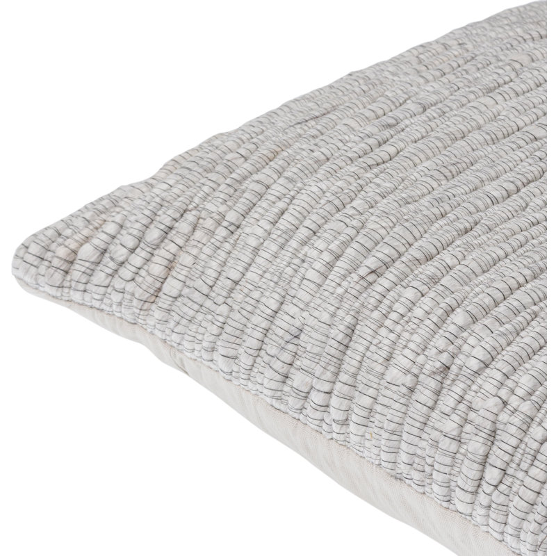 Elowyn Light Beige Polypropylene and Cotton Square Pillow