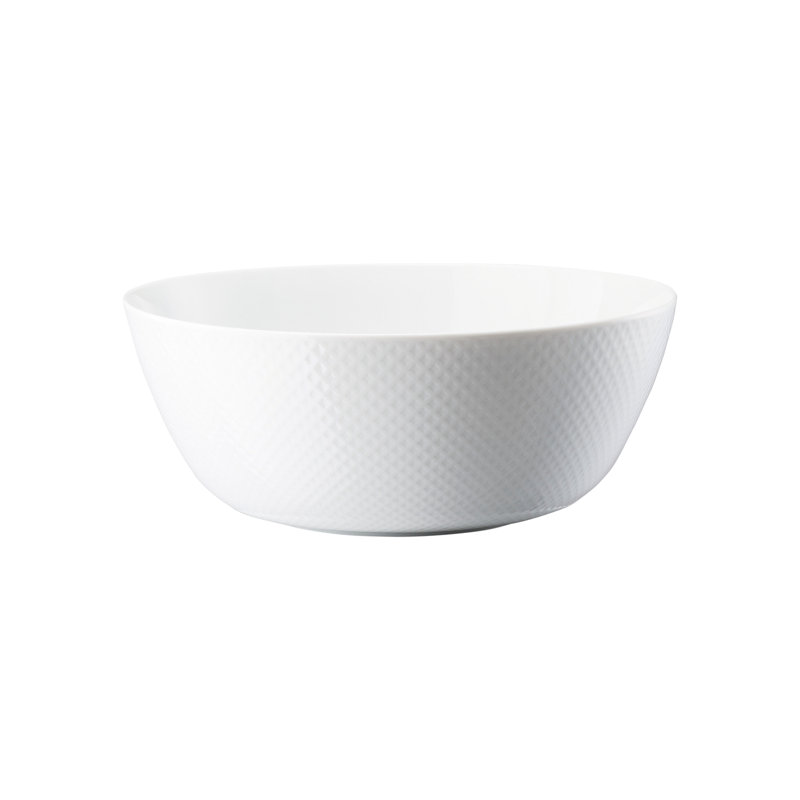 Junto Porcelain Salad Bowl, White, 10"