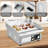 14 Inch Commercial Electric Countertop Griddle, Stainless Steel Flat Top Teppanyaki Grill with Adjustable Thermostat 122°F to 572°F, Includes Cooking Shovel and Cleaning Brush for Restaurant Home Use
