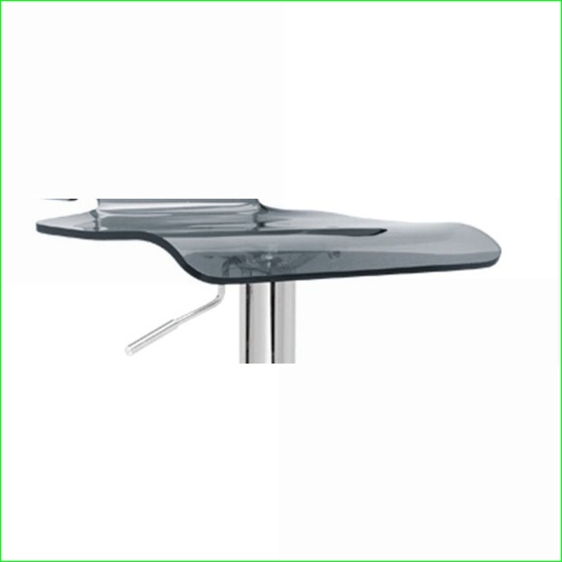 Tabouret pivotant réglable | Gris ardoise moderne argent chromé | Siège en acrylique | Bar de cuisine pour la maison | Acrylique | Gris ardoise