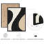 "Modern Abstract Curves", ensemble de 3 reproductions d'art mural encadrées - motif géométrique minimaliste noir, beige et blanc, œuvre d'art contemporaine pour le salon ou le bureau-118383553-118383556