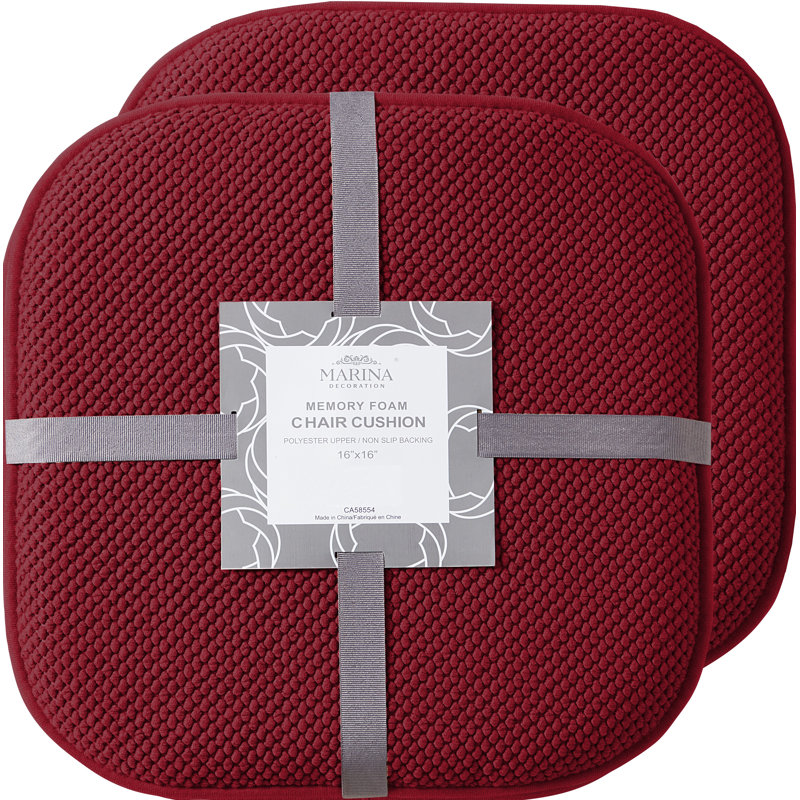 Coussin de siège en mousse viscoélastique épais et confortable Saurya Premium, Bourgogne