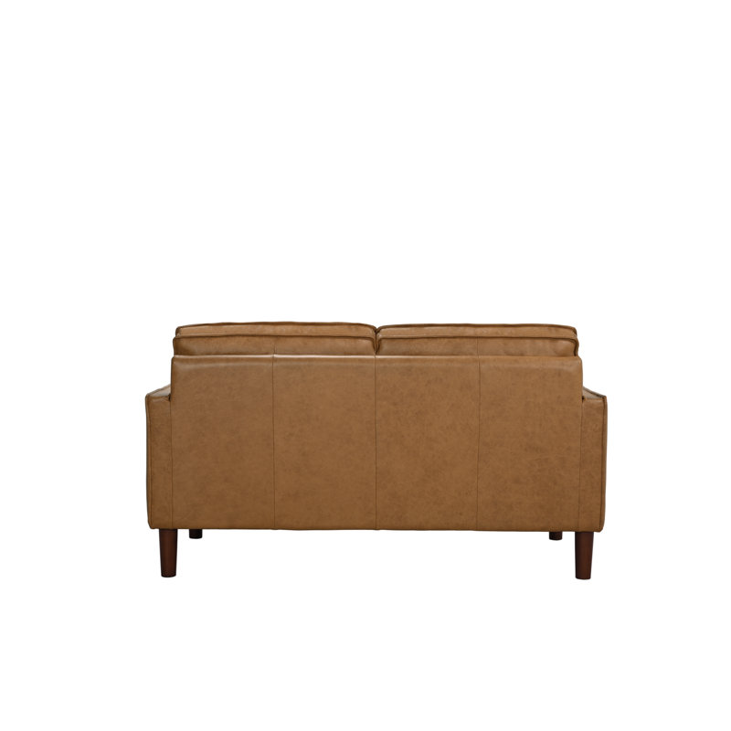 Causeuse en cuir Soria, brun