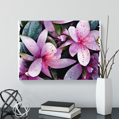 Rhododendron Flower Splash - Wrapped Canvas