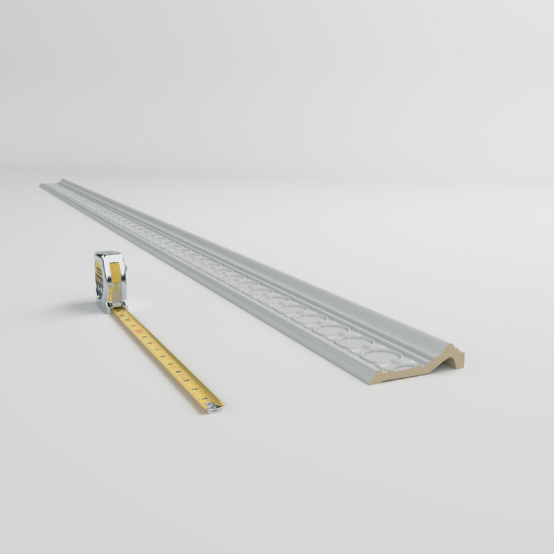 White Urethane Decorative Crown Chair Rail Molding Set