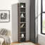 Étagère de rangement multimédia à 8 niveaux, armoire de rangement compacte CD DVD avec tablettes réglables, bibliothèque haute étroite pour le bureau à domicile, bibliothèque multifonctionnelle à deux étages