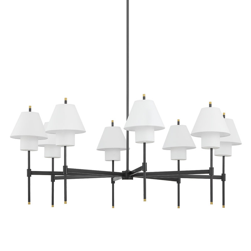 GLENMOORE 8 LIGHT CHANDELIER, Black