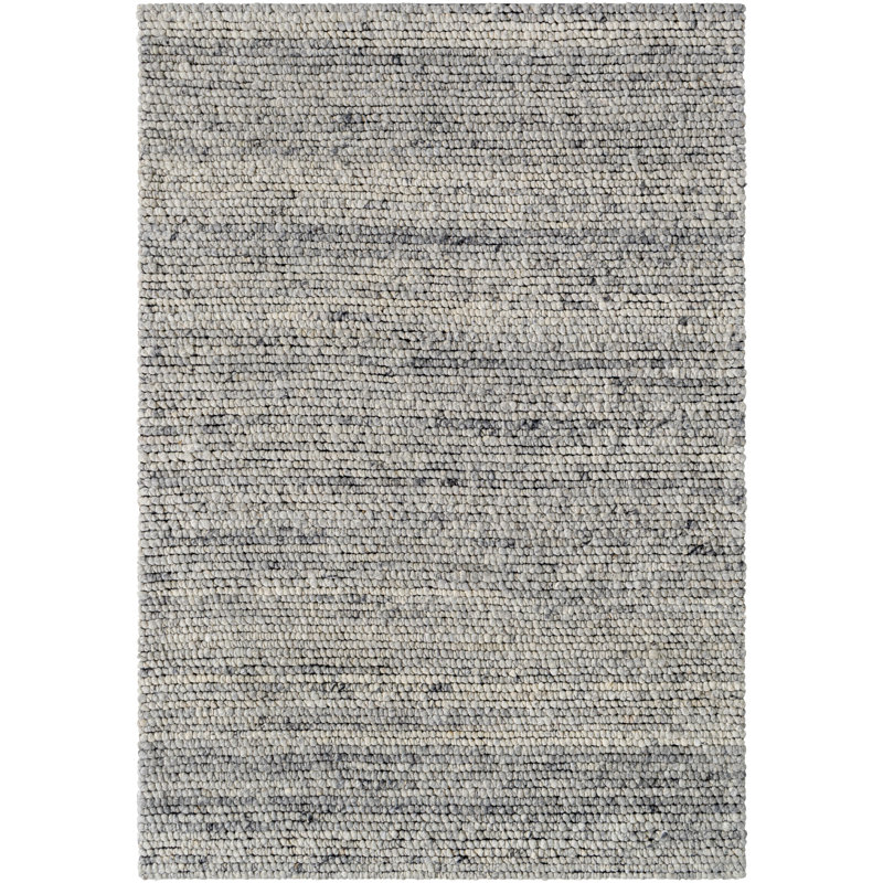 Tapis gris en jute / sisal / laine touffeté à la main Rectangle, Rectangle 8 pi x 10 pi
