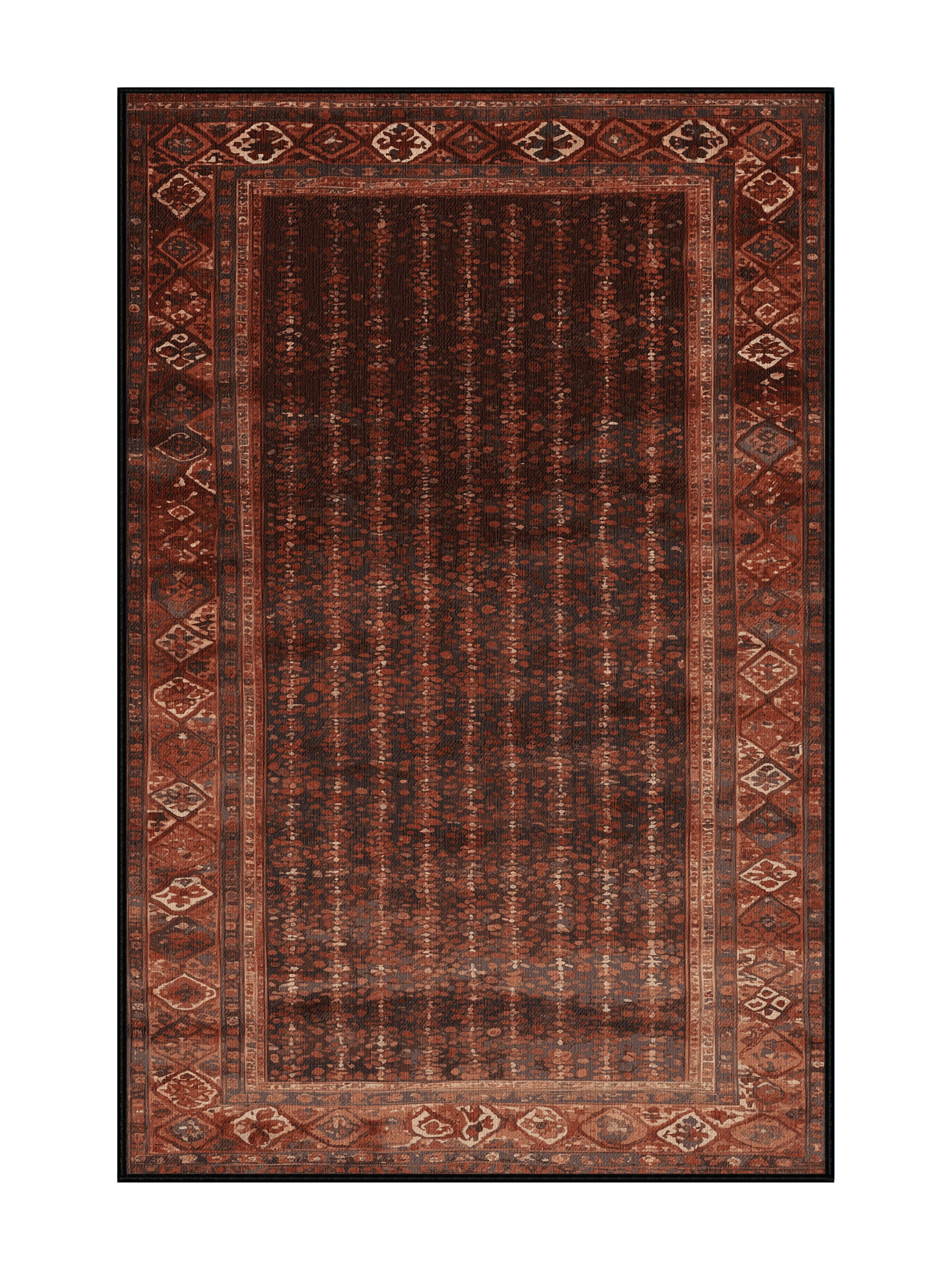 Bloomsbury Market Machine Washable Persian Black Area Rug | Wayfair