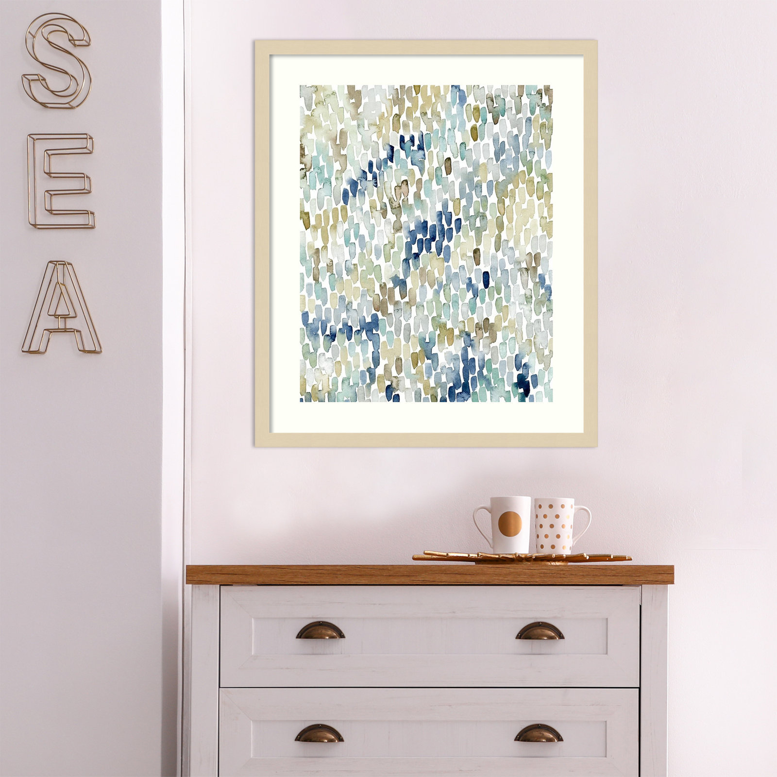 River Wavelets I by Grace Popp, Natural Framed Paper, 25" H x 21" W
