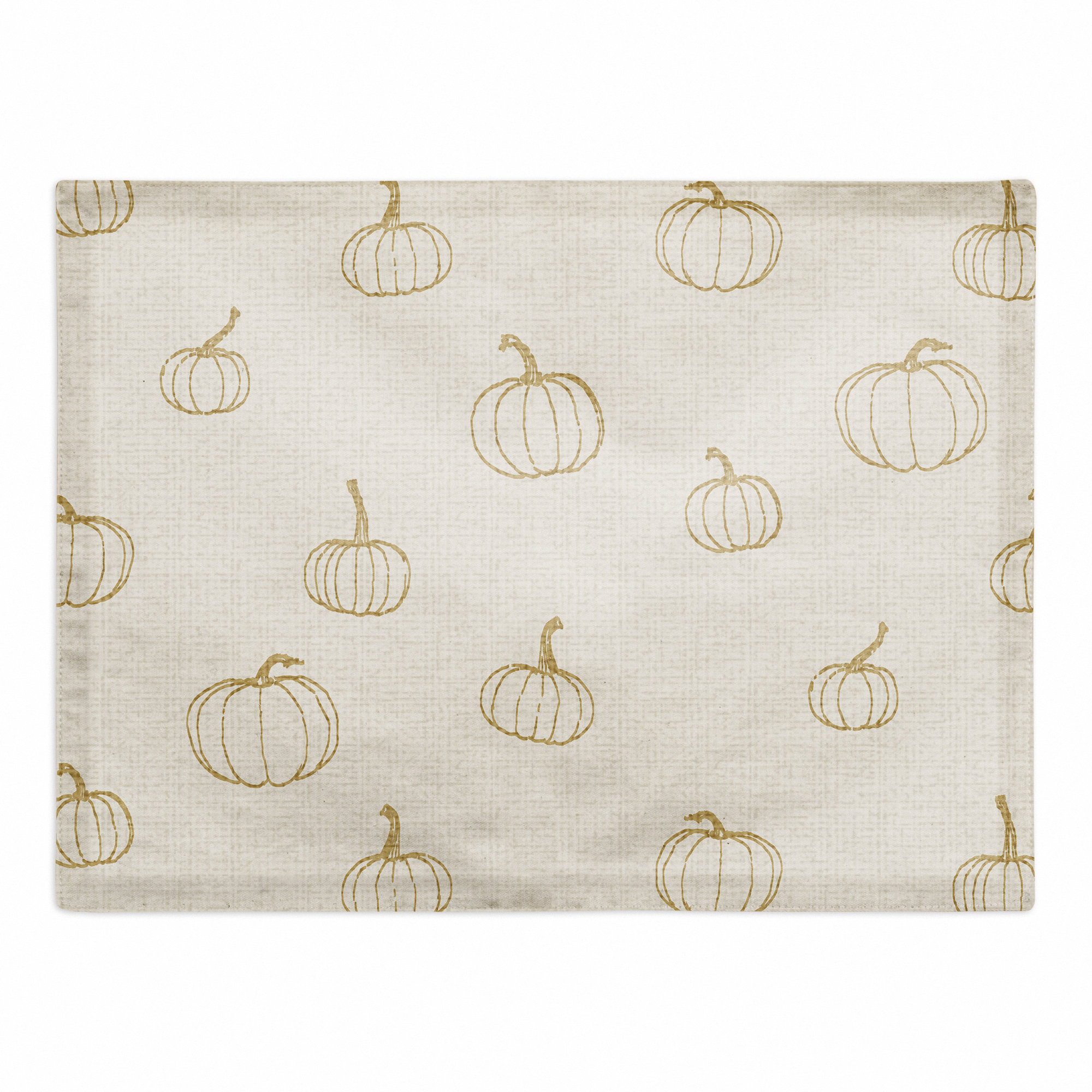 Mini Pumpkin 14" Cotton Placemat, Mustard Yellow
