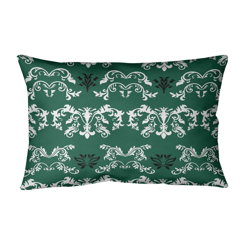 Housse de coussin Football Baroque, Blanc / vert Gotham / noir furtif, Polyester sergé