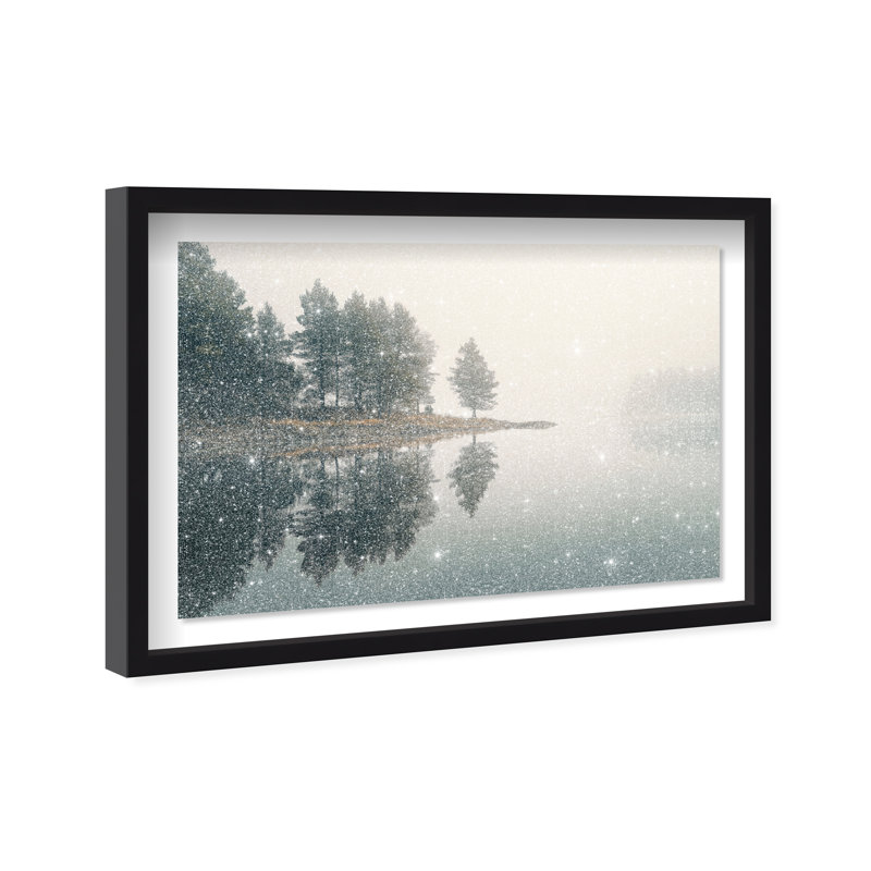 Morning Lake III Framed Graphic Art, 11.5" H x 16.5" W, Black Shadowbox