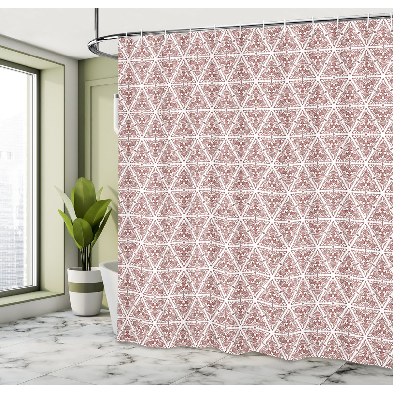 Ensemble de rideau de douche + crochets, H 69 po x l 70 po, Rouille foncé