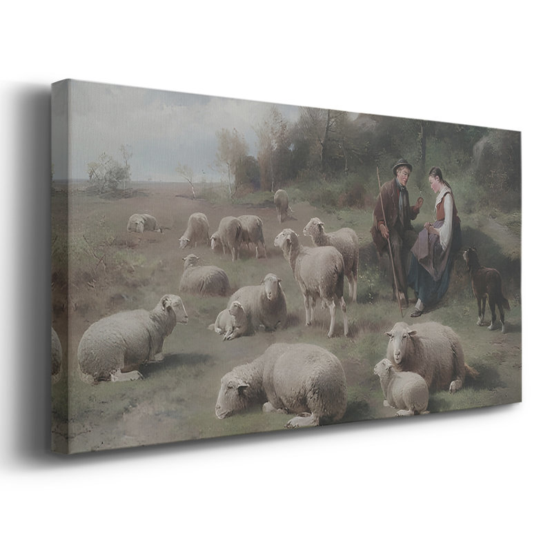 «Landscape Series» -CCCLLXXVII - Toile tendue avec châssis encadré - Prêt à être accroché, H 25 po x l 49 po, Doré