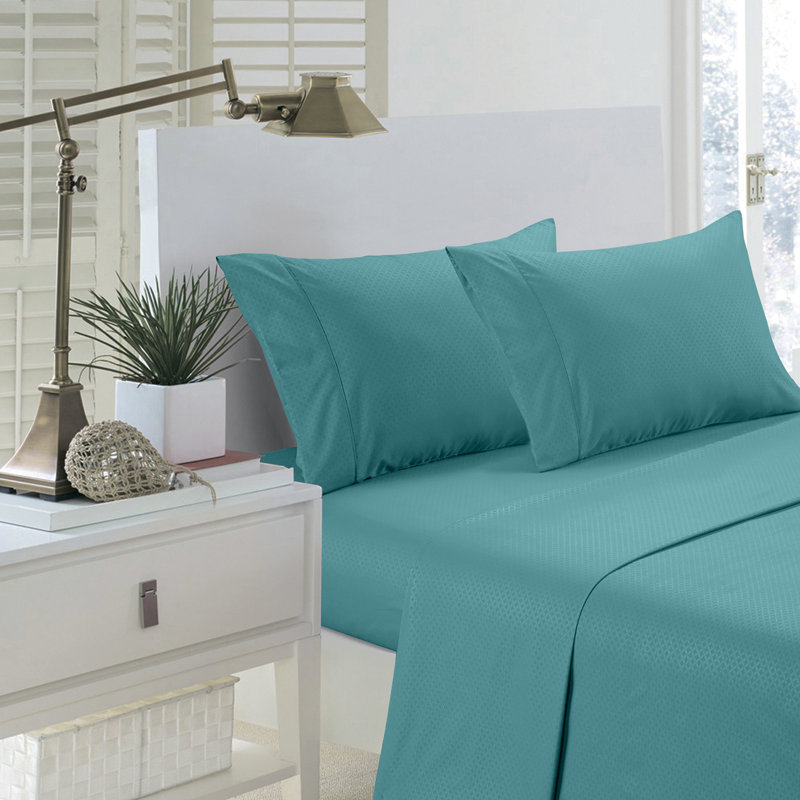 Ensemble de draps en micro-fibre, Ensemble de draps pour lit double + un drap-housse, Turquoise
