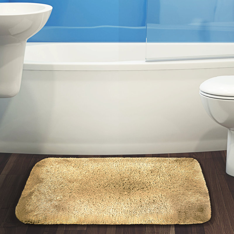 Herrmann Non-Slip Bath Rug, Gold, 17" W x 24" L
