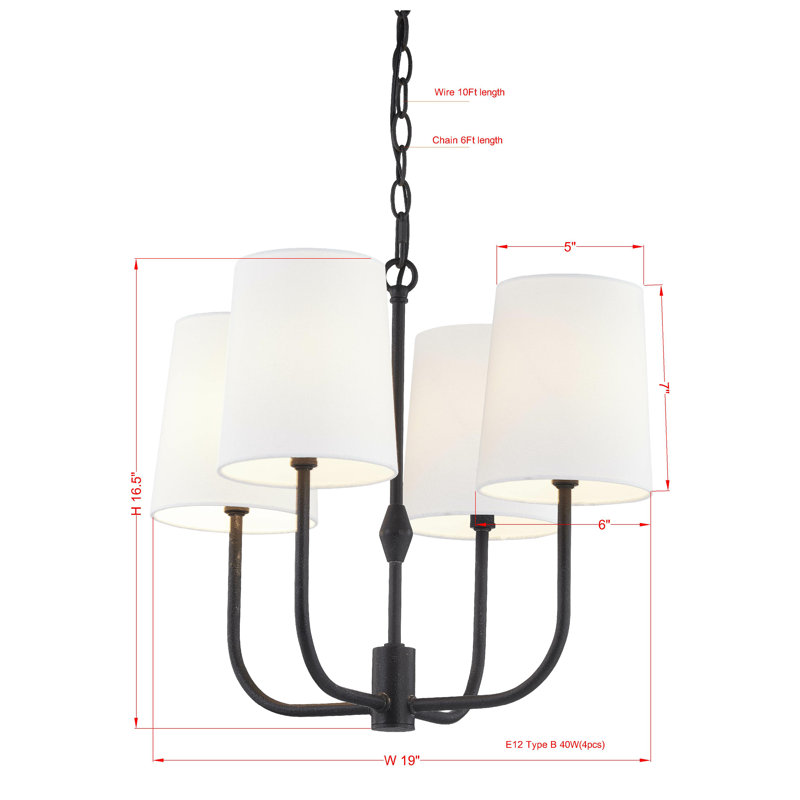 4 - Light Dimmable Classic / Traditional Chandelier