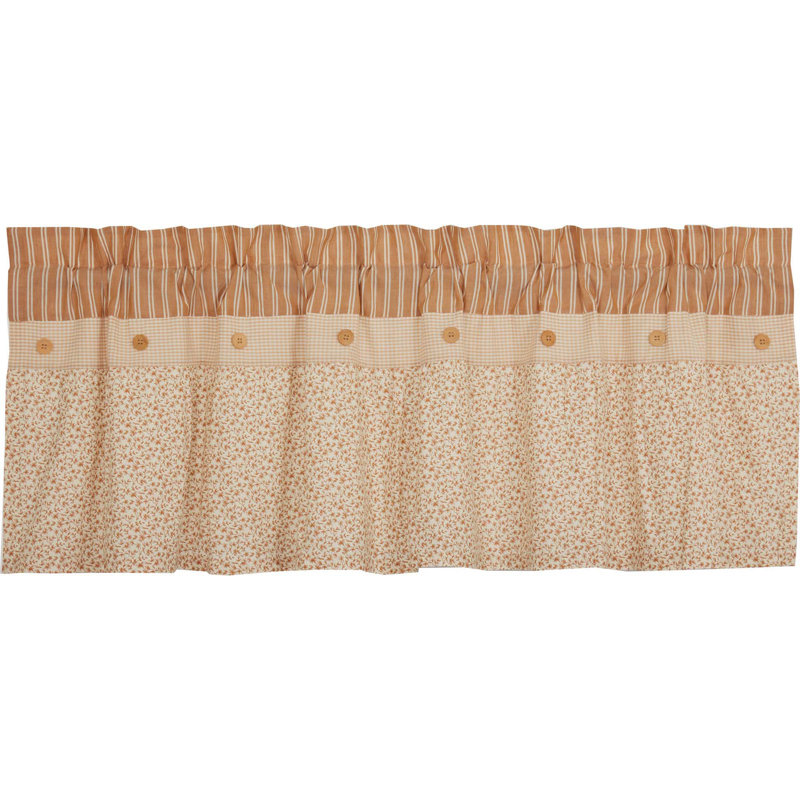 Plaskitt Cotton Floral Ruffled Window Valance, 60" W x 19" L