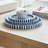 Coastal Resin & Wood Decorative Trays - Blue Striped Design - 16" 14" & 12" Round Nesting Display - Home & Office Decor Set of 3