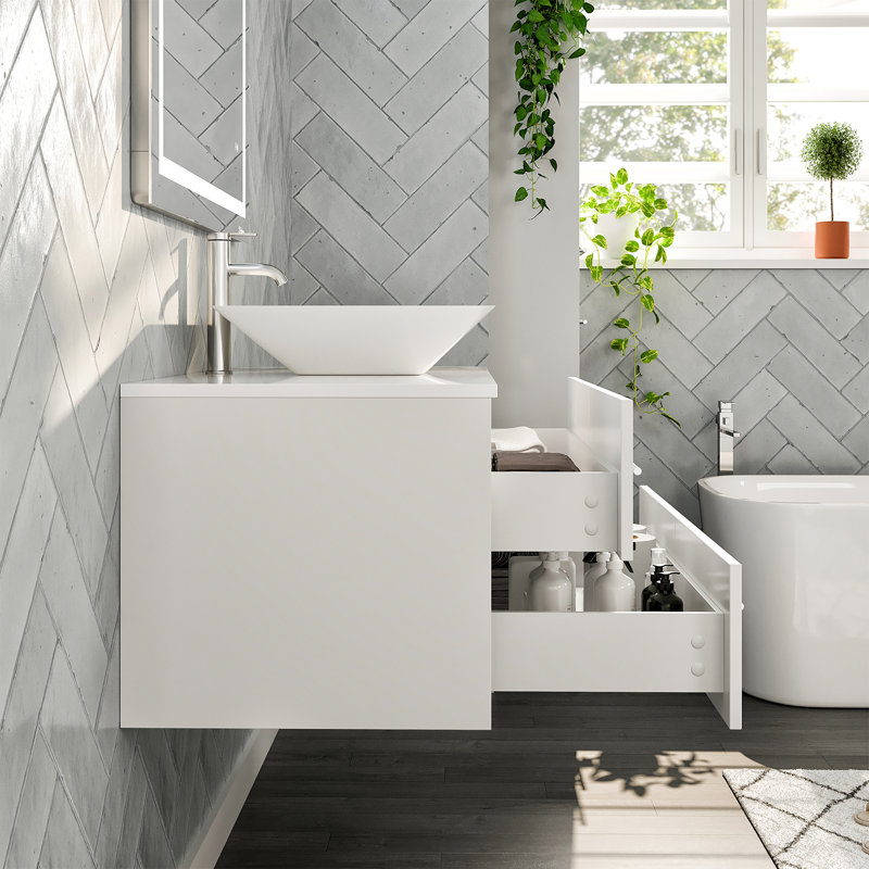 Juarez 36" Wall-Mounted Single Bathroom Vanity Set, White