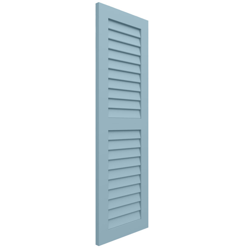 Deux volets à persiennes égales EnduraCore Composite, 15"W, Bleu paisible, H 42 po