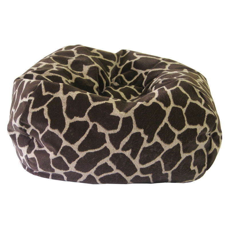 Fauteuil à billes classique Trule, Très très grand, Suède en microfibre safari girafe