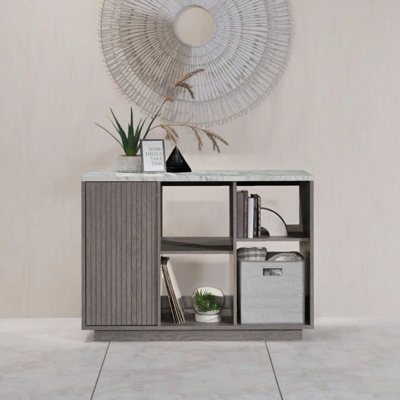Armoire de rangement décorative au fini gris moderne