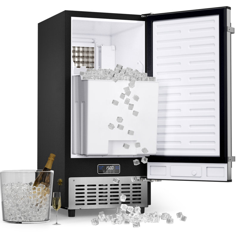 Machine à glaçons sous le comptoir IceOrbit Coolake 120 lb / jour avec 30 lb de stockage de glace, machine à glaçons autoportante intégrée de 15 po, autonettoyante, drainage par gravité, machine à glaçons sous le comptoir pour bar à domicile