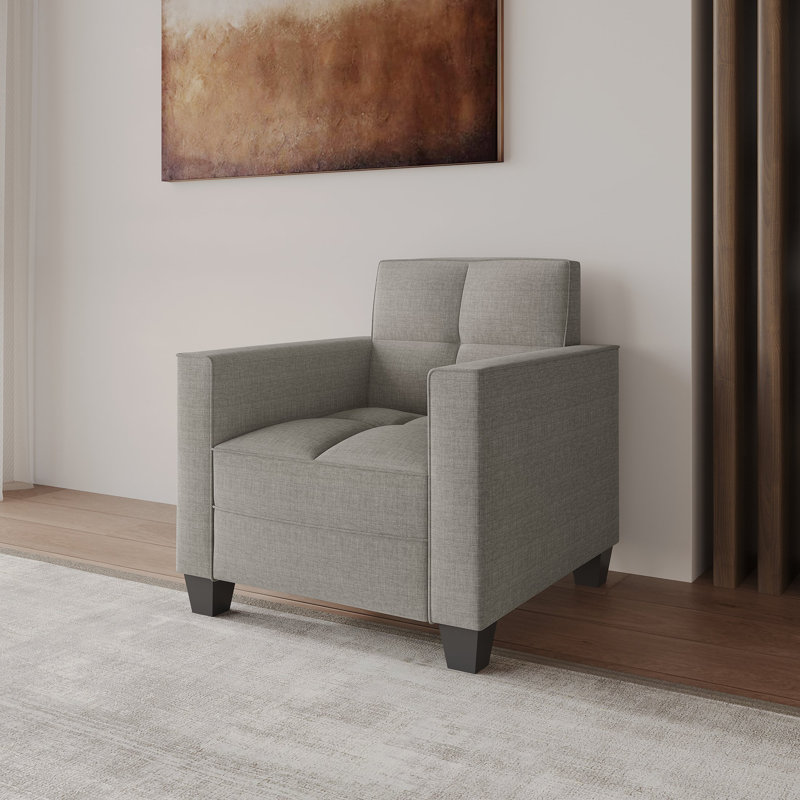 Chaise rembourrée en velours Olivia, Gris