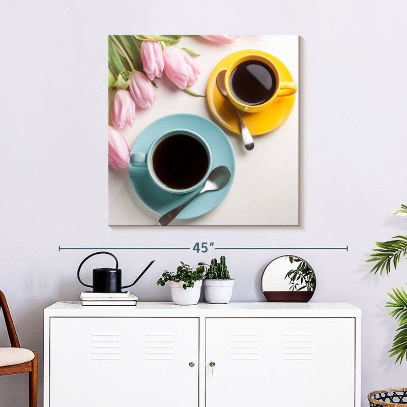 Arney café et tulipes, H 30 po x l 30 po