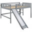 Lit mezzanine bas avec échelle et toboggan-197030247