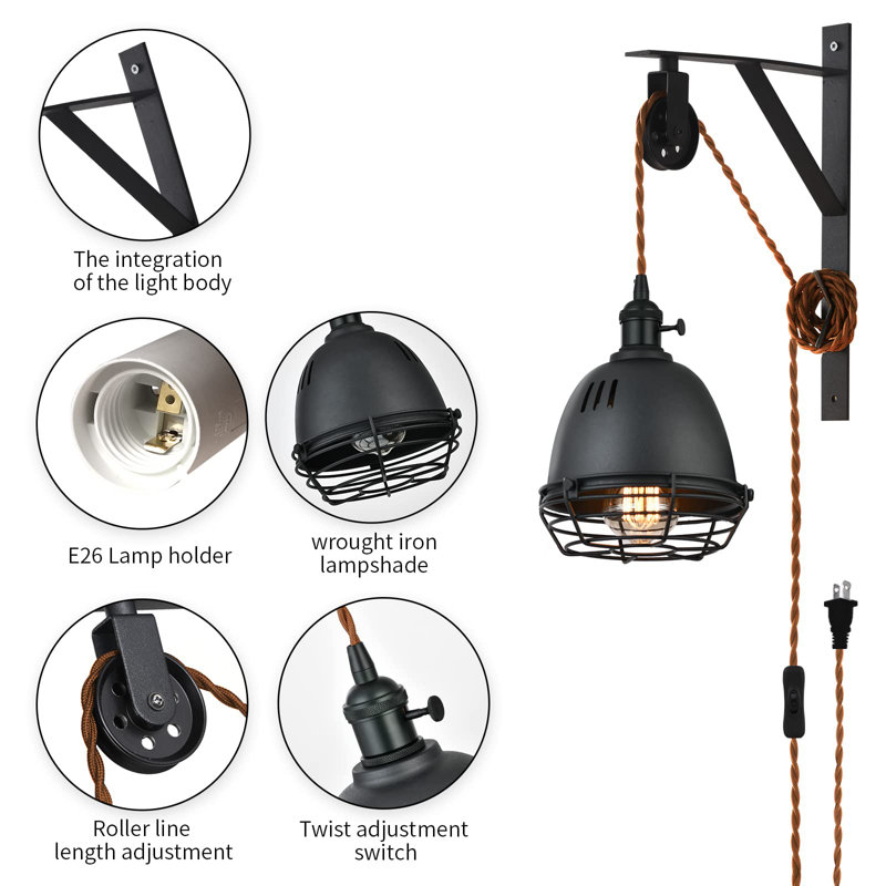 Ensemble de 2 lampes suspendues murales Pulley