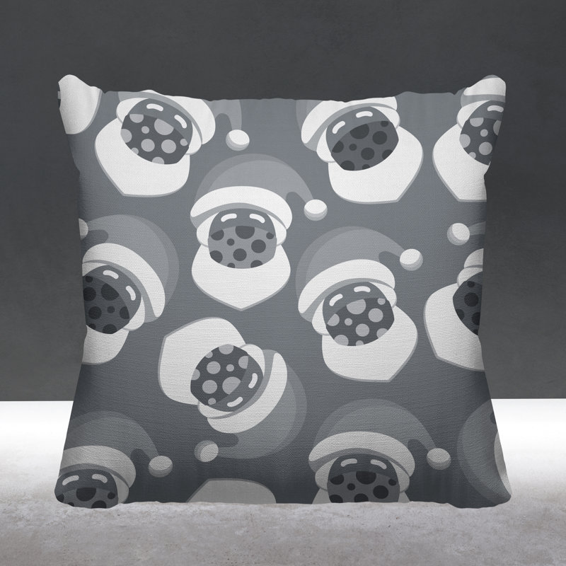 Coussin intérieur / extérieur Santa Claus, L 17 po x H 17 po, Gris