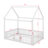 Full Size Wood House Bed with Fence-598708475