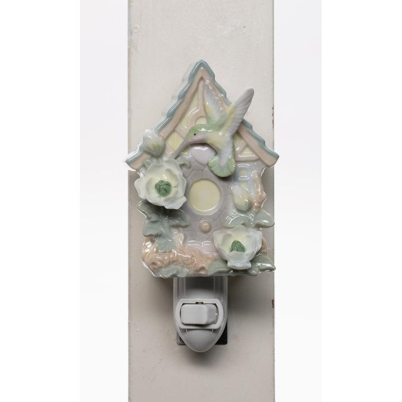 Colibri sur veilleuse nichoir