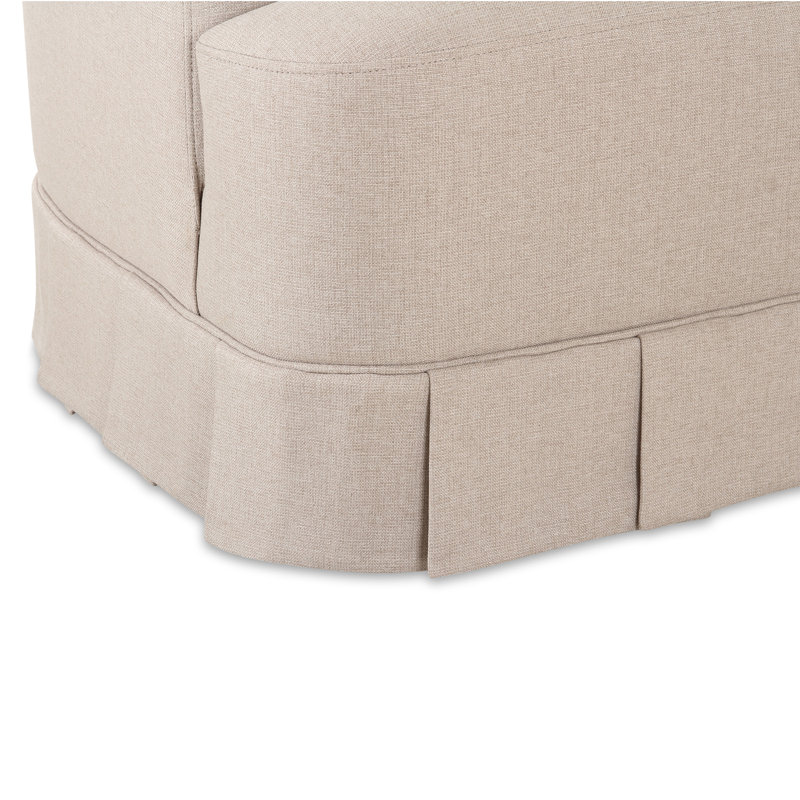 Milo Swivel Chair, Beige Polyester