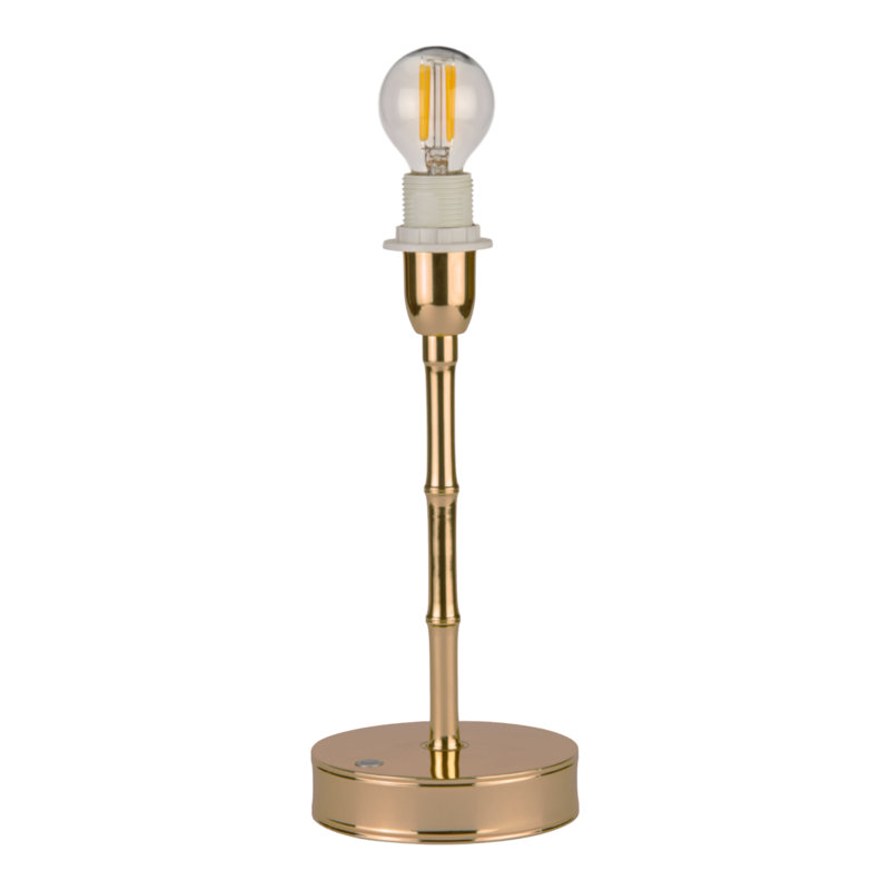 Bamboo Lamp Base, Matt Gold, 9.84" H x 6.3" W x 6.3" D